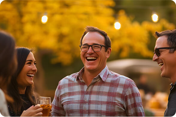 Photo of a group of friends laughing
