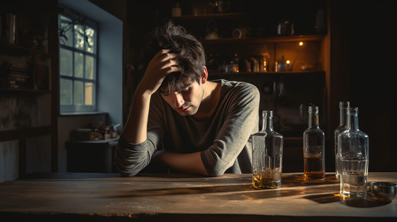 A photo of a person suffering from hangover