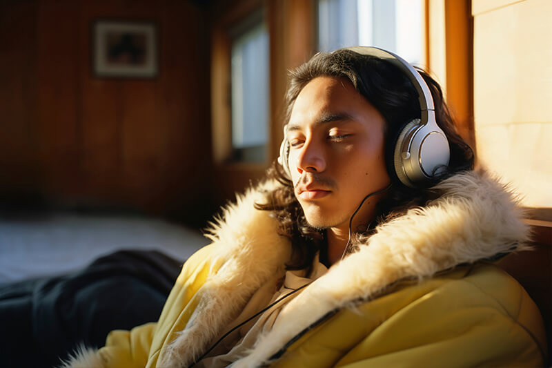 Photo of a man with headphones