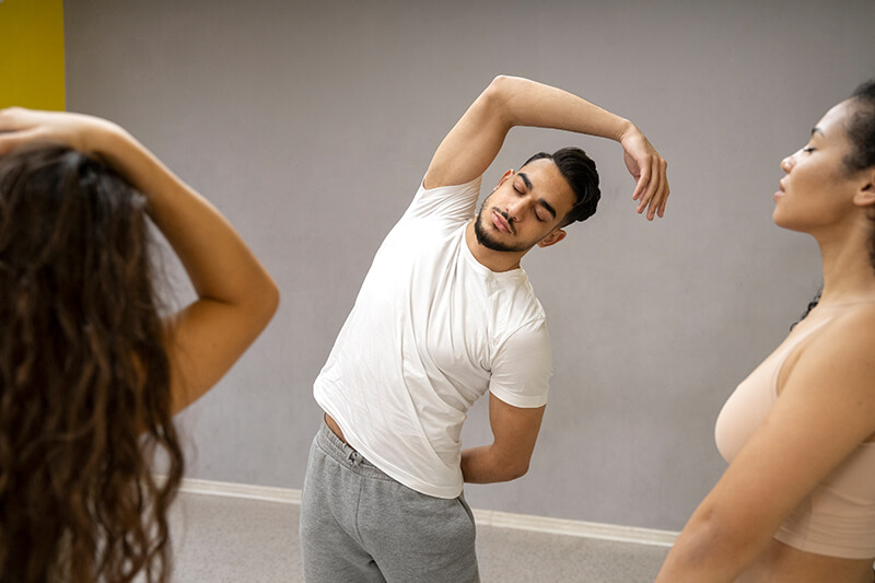 A photo of people partaking dance therapy
