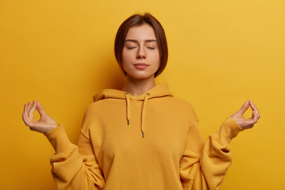 Photo of a woman meditating
