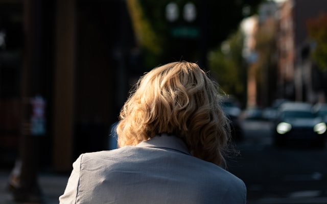 A photo of a person self reflecting