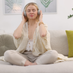 Calm serene person embracing sober freedom in February, extending Dry January momentum with unconscious moderation tools like hypnotherapy and journaling