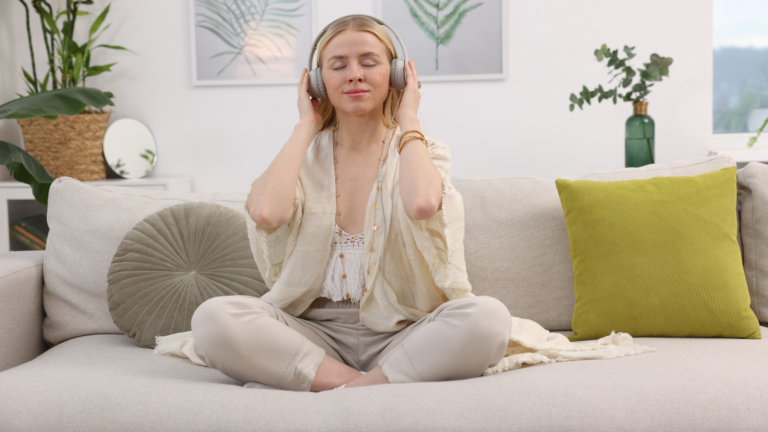 Calm serene person embracing sober freedom in February, extending Dry January momentum with unconscious moderation tools like hypnotherapy and journaling