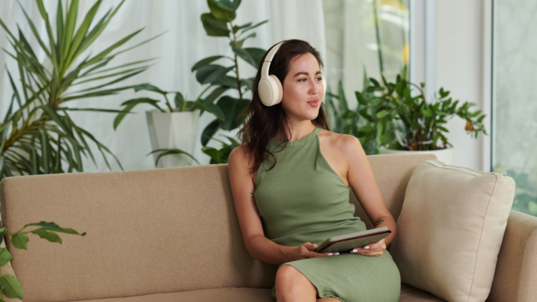 Serene person in calm relaxation breaking the anxiety and alcohol cycle, subconscious rewiring for sober anxiety relief