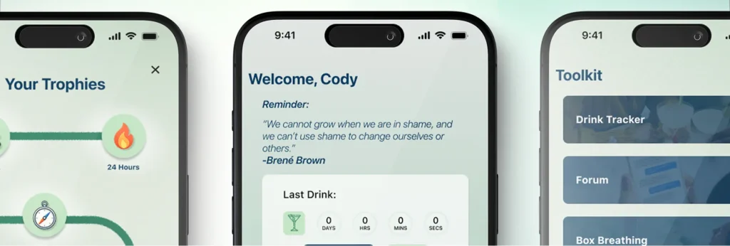 Unconscious Moderation sobriety app interface