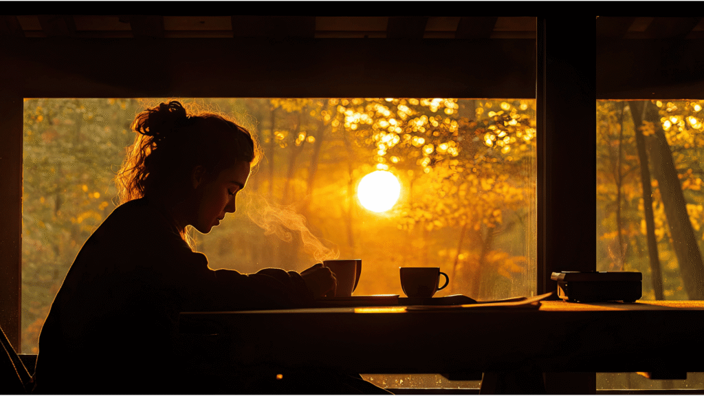 Jungian shadow archetype personified as a dark silhouette confronting repressed emotions tied to drinking habits.